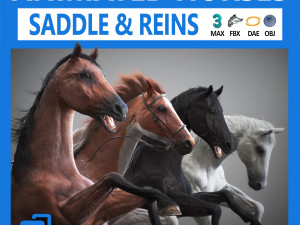 Animated horses 3dsmax Model 3D