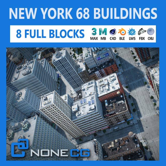 new york city blocks 68 buildings v2 Modelo 3D .c4d .max .obj .3ds .fbx .stl .blend 