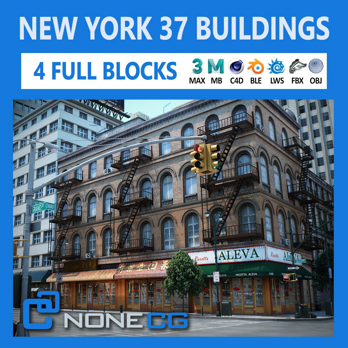 Cidade de Nova York bloqueia 37 edifícios v2 Modelo 3D .c4d .max .obj .3ds .fbx .stl .blend