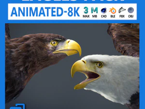 एनिमेटेड ईगल्स 3D मॉडल