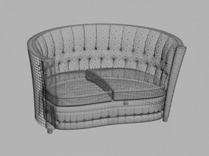 Klasyczna kanapa rozkładana Model 3D