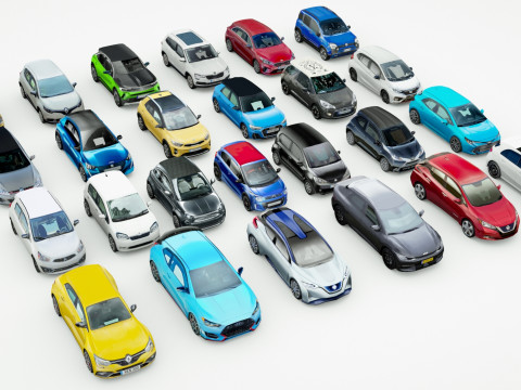 25 Low Poly Hatchbacks 3D 模型