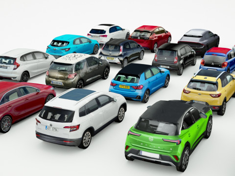 25 Low Poly Hatchbacks Model 3D