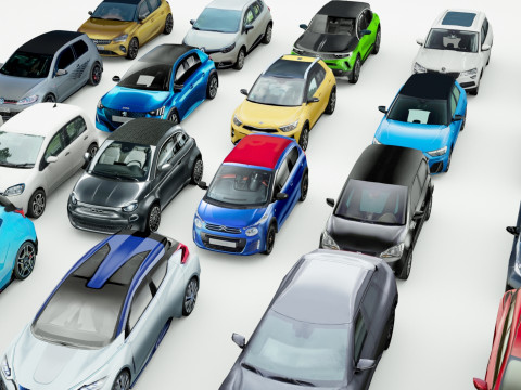 25 Low Poly Hatchbacks Model 3D
