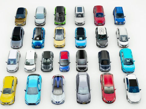 25 Low Poly Hatchbacks Model 3D