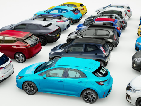 25 Low Poly Hatchbacks Model 3D