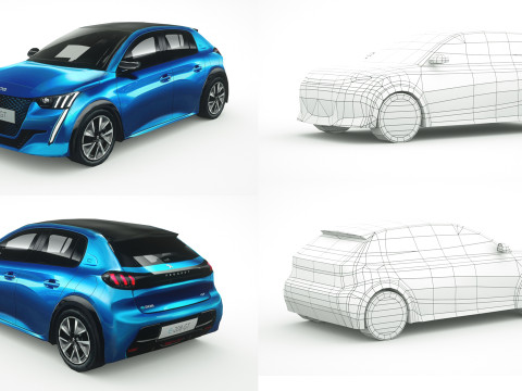 25 Low Poly Hatchbacks Model 3D