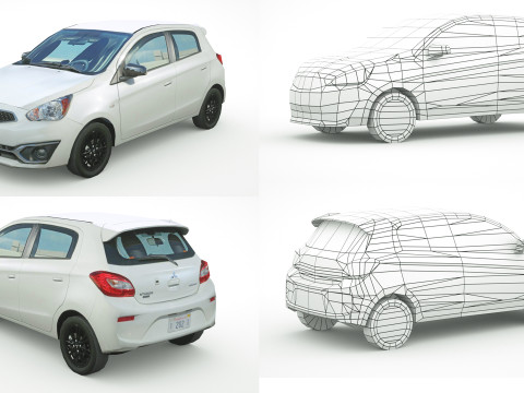 25 Low Poly Hatchbacks Model 3D