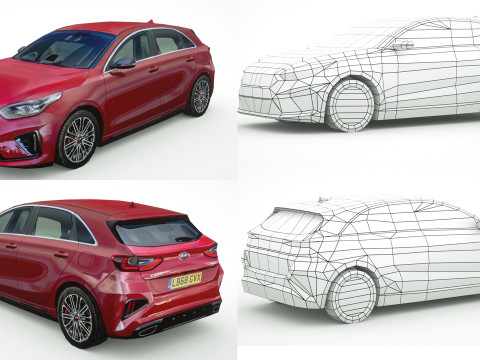 25 Low Poly Hatchbacks Model 3D