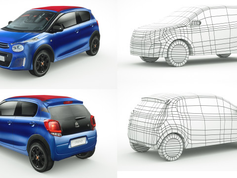 25 Low Poly Hatchbacks Model 3D