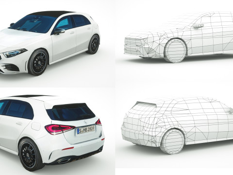 25 Low Poly Hatchbacks Model 3D