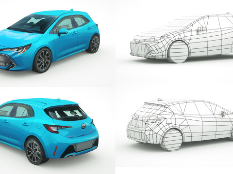 25 Low Poly Hatchbacks Model 3D
