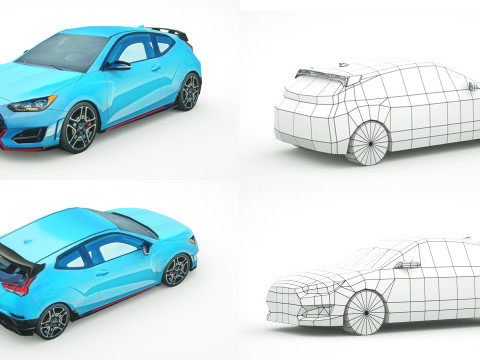 25 Low Poly Hatchbacks Model 3D