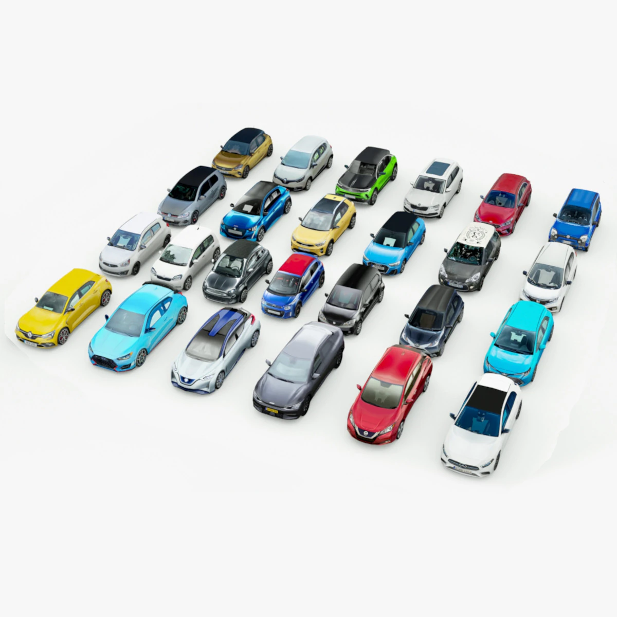 18 SUVs and VANs Low-poly 3D Model .c4d .max .obj .3ds .fbx .stl .blend 