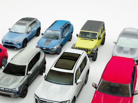 18 SUVs and VANs Low-poly Modello 3D