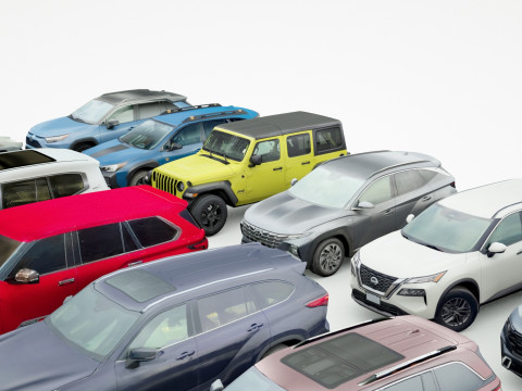 18 SUVs and VANs Low-poly Modello 3D