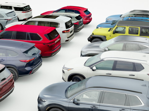 18 SUVs and VANs Low-poly Modello 3D