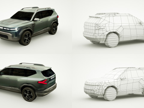 18 SUVs and VANs Low-poly Modello 3D