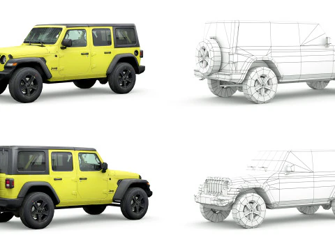 18 SUVs and VANs Low-poly 3D Model