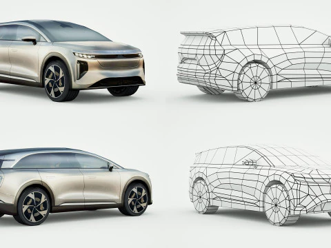 18 SUVs and VANs Low-poly 3D Model