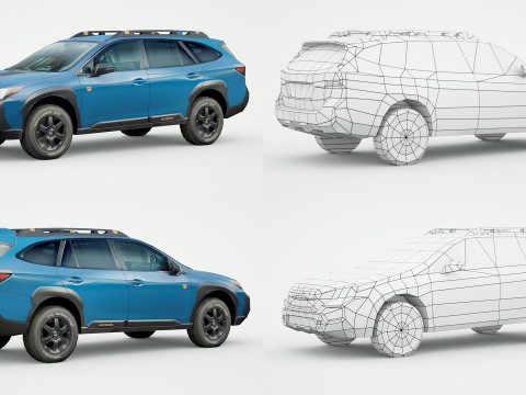 18 SUVs and VANs Low-poly Modello 3D