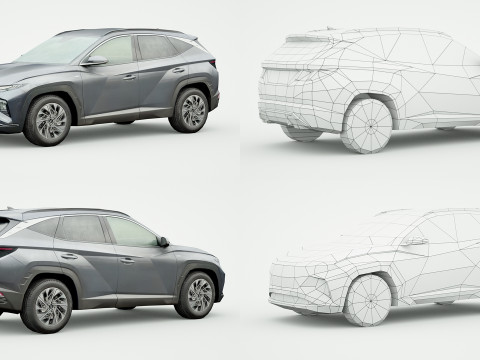18 SUVs and VANs Low-poly Modello 3D