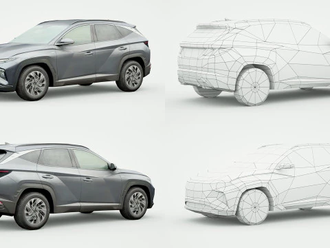 18 SUVs and VANs Low-poly 3D Model