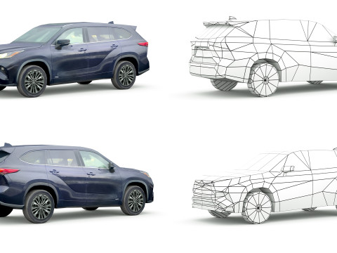 18 SUVs and VANs Low-poly Modello 3D
