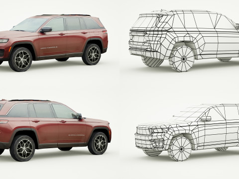 18 SUVs and VANs Low-poly Modello 3D