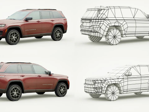 18 SUVs and VANs Low-poly 3D Model