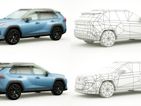 18 SUVs and VANs Low-poly Modello 3D
