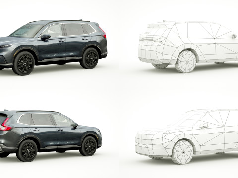 18 SUVs and VANs Low-poly Modello 3D