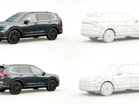 18 SUVs and VANs Low-poly 3D Model