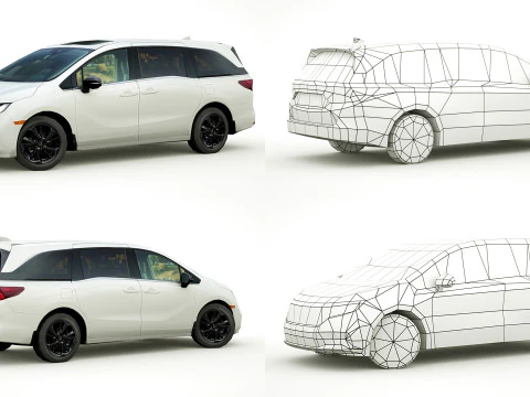 18 SUVs and VANs Low-poly 3D Model