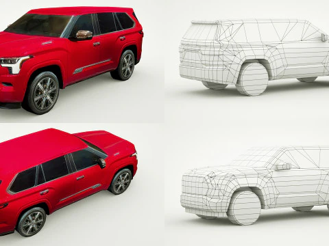 18 SUVs and VANs Low-poly 3D Model