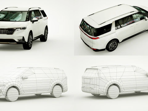 18 SUVs and VANs Low-poly 3D Model