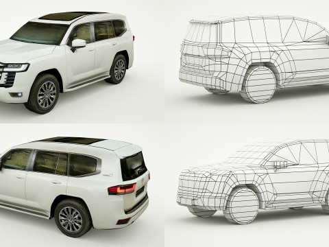 18 SUVs and VANs Low-poly Modello 3D