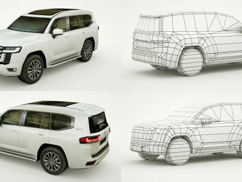 18 SUVs and VANs Low-poly 3D Model