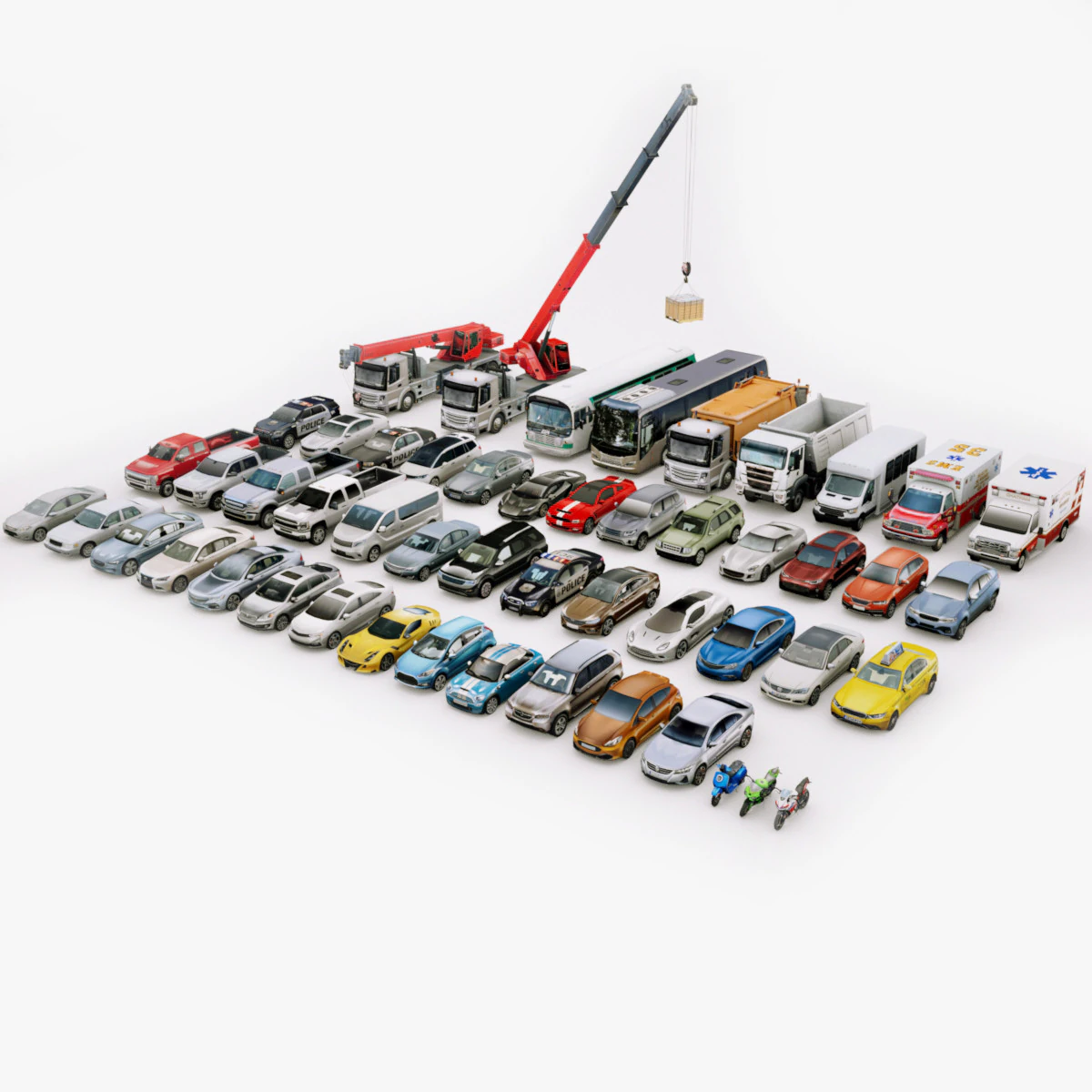 लो पॉली सिटी जेनेरिक वाहन v01 3D मॉडल .c4d .max .obj .3ds .fbx .stl .blend 