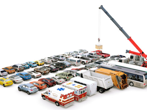 Low Poly City Generic Vehicles v01 Modèle 3D