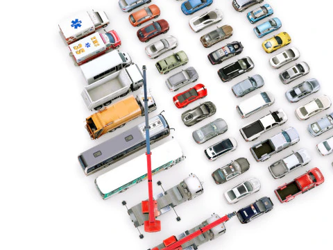 लो पॉली सिटी जेनेरिक वाहन v01 3D मॉडल