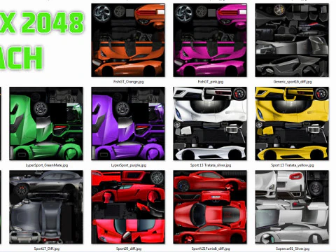 12 auto sportive low poly vol 2 Modello 3D