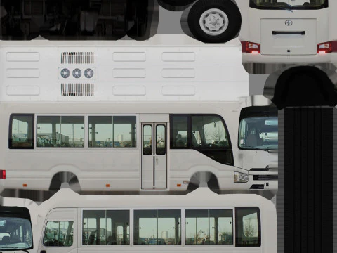 12 lowpoly Buses Vol1 3D Model