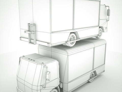 12 Low-Poly Trucks vol2 Model 3D