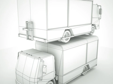 12 Low-Poly Trucks vol2 3D Model
