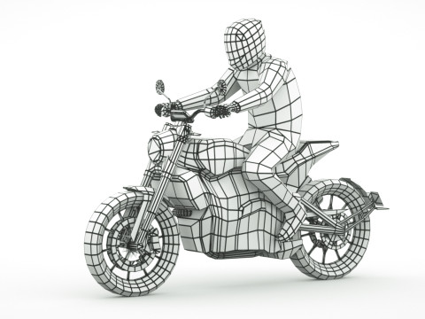 12 Low Poly Motorcycles 3D Model
