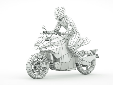 12 Low Poly Motorcycles 3D Model