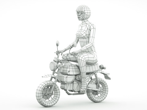 12 Low Poly Motorcycles 3D Model
