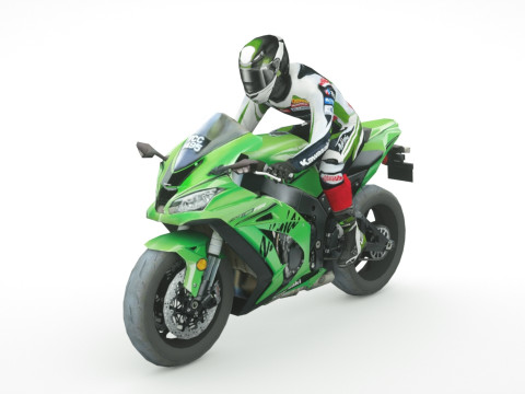 12 Low Poly Motorcycles 3D Model