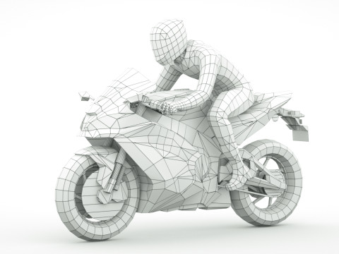 12 Low Poly Motorcycles 3D Model